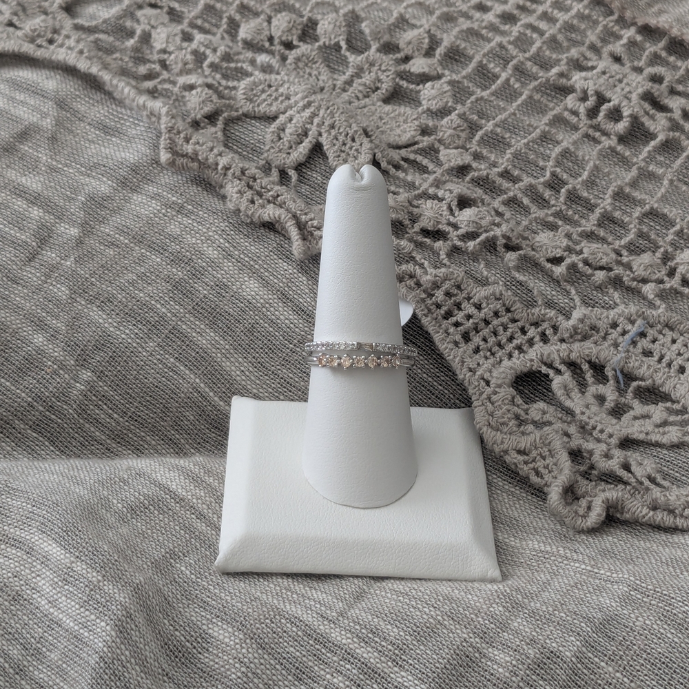 Elegant Dainty Silver Women's Ring Set